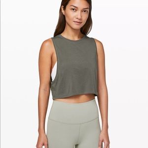Lululemon Muscle Love Crop Tank - Sage Gray